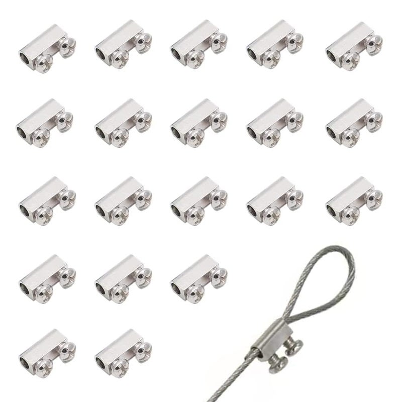 Antianxia 20Pcs Upgraded wire Rope cable clamps single/hole cable clamps (3.0mm Wire Holes) - Image 1